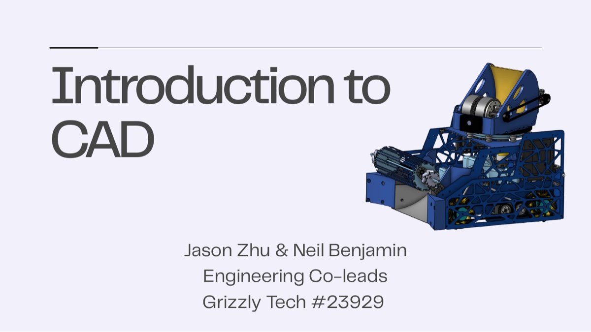 Grizzly Tech robot CAD model from the Introduction to CAD presentation